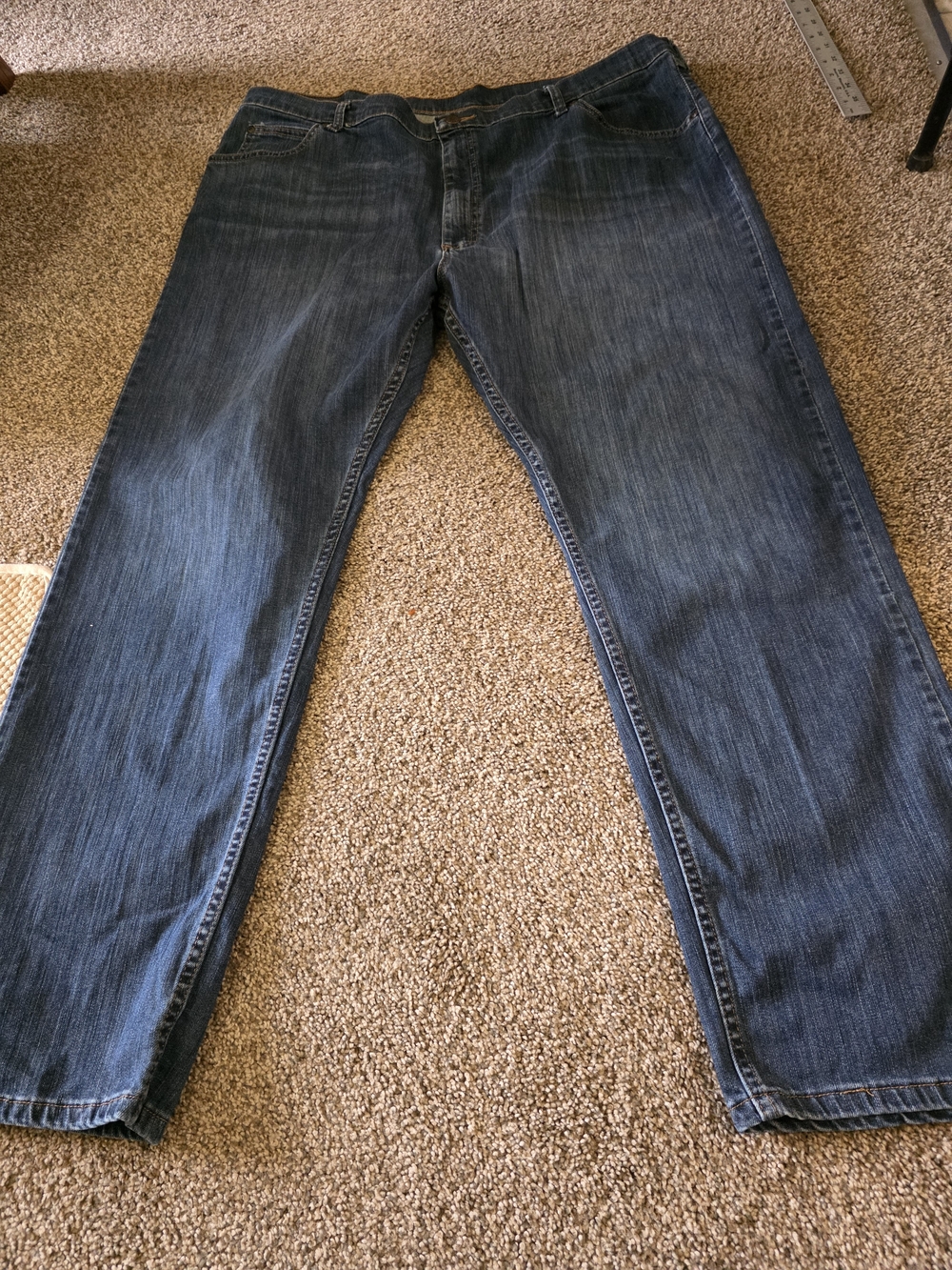 Men's Dark Blue Premium Straight-Leg Jeans 42x30